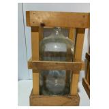 Glass Carboy in Wooden Crate