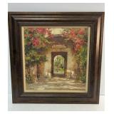 Framed Tuscan Garden Courtyard Wall Art