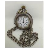 Geneve Cylindre Pocket Watch & Chain 1.75ï¿½