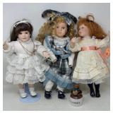 Porcelain Collector Doll Group of Three