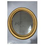 Oval Gold-Tone Wall Mirror