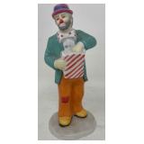 Sad Clown with Striped Box