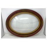 Antique Wood Frame with original Bubble Glass