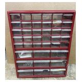 Benchtop Parts Organizer Cabinet Red