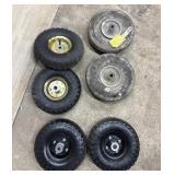 Pneumatic 10" Wheels 3 Pairs Replacement Tires