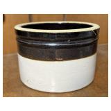 Vintage Two Tone Dipped Stoneware Crock