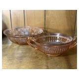 Pink Depression Glass Serving Bowls