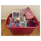 Tub Of Vintage Christmas Decor