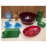 Vintage Colored Glass Pieces