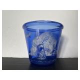 Hazel Atlas Blue Cobalt Glass Ice Bucket Windmill
