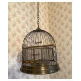 Vintage Leon Brass Bird Cage Hanging