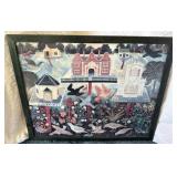 Anna Pugh Bird Tables Framed Folk Art Print