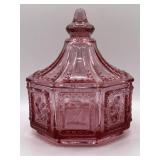 Imperial Glass Springerle Pink Candy Dish