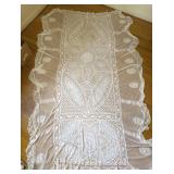 Large Embroidered Lace Textile Tablecloth