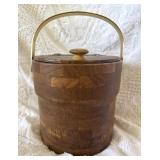 Kraftware Mid-Century Ice Bucket Faux Wood Grain