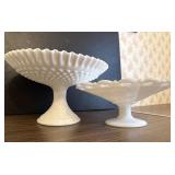Milk Glass Pedestal Serving Dishes
