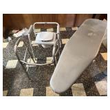 Walker, potty seat, and ironing board