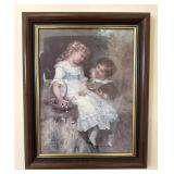 Framed Victorian Children Print