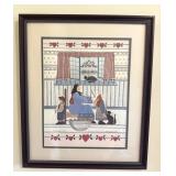 Signed Folk Art Family Print