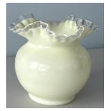 1940s Fenton Ivory Crest Uranium Custard Glass