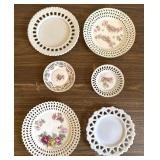 Floral Pierced Porcelain Ceramic Glass Plates