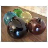 Glass Fishing Floats Hand Blown Set of Five
