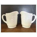 Hobnail Milk Glass Pitchers