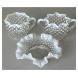Fenton French Opalescent Hobnail Creamer Sugar Set