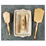 Butterscotch Celluloid Vintage Amber Vanity Set