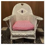 Vintage Wicker Armchair With Cushion