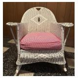 Vintage Wicker Rocking With Cushion