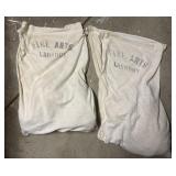 Vintage Linen Laundry Bags Fine Arts Pair
