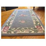 Vintage Blue Floral Hallway Rug