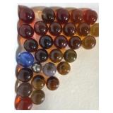Glass Marbles Amber Red In Seagrams Bag