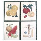H. Pertchik 1950's Fruit Vegetable Art Ad Prints