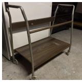Retro Rolling Wood TV Cart