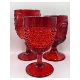 L.E. Smith Glass Fenton Red Goblets