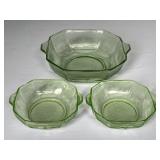 Anchor Hocking Uranium Depression Glass Bowls.