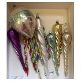 Vintage Glass Icicle Ornaments w/ Tear Drop Bulb