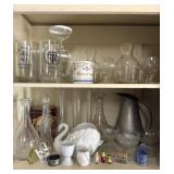 Glassware Vases Decor Cabinet Lot