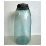 Masons Aqua Glass Patent 1858 Jar Large