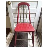 Vintage Windsor Side Chair Chippy Red Painted