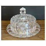 Crystal Cut Glass Butter Cheese Dish