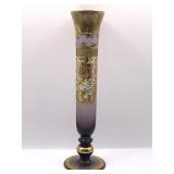 Bbohemian Czech Amethyst Glass Bud Vase