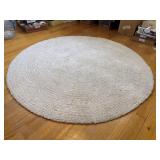 Neutral Beige Round Braided Area Rug