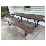 Wrought Iron & Wood 7 ft. Picnic Table