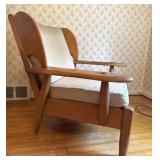 Mid Century Maple Paddle Arm Lounge Chair