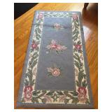 Vintage Blue Floral Hallway Rug