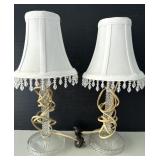 Glass Lamps Small Pair