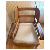 Mid-Century Maple Paddle Arm Lounge Chair